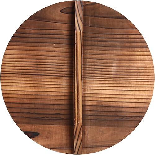 Couvercle de poêle en bois naturel de 32 cm avec poignée anti-brûlure résistant aux fissures et aux éclaboussures style vintage pour la maison la cuisine le restaurant - Nail Gallerys