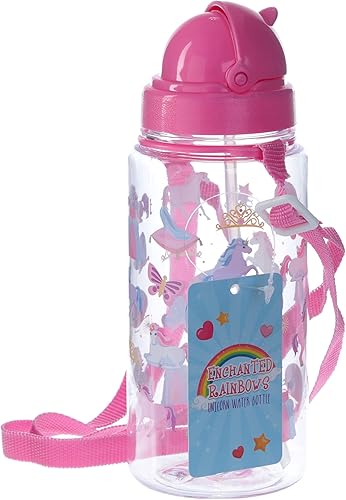 Puckator Enchanted Unicorn Rainbow Gourde avec Paille, Rose - Nail Gallerys