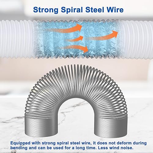 JOYUE Tuyau de Climatiseur Portable, Tuyau Climatiseur Mobile avec Diamètre de 150mm, Tube Évacuation Climatiseur Mobile Tube de Climatisation, Extension de Tuyaus Climatisation (2M) - Nail Gallerys