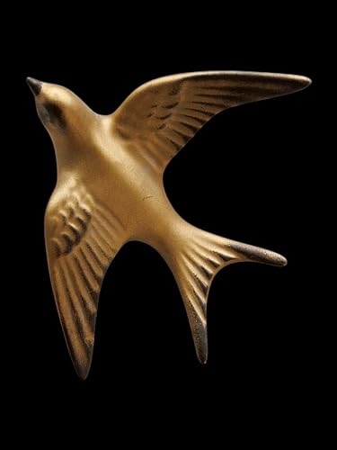 Hirondelle Murale Décorative, 9,5 cm x 8 cm, Finition Dorée, Style Vintage - Nail Gallerys