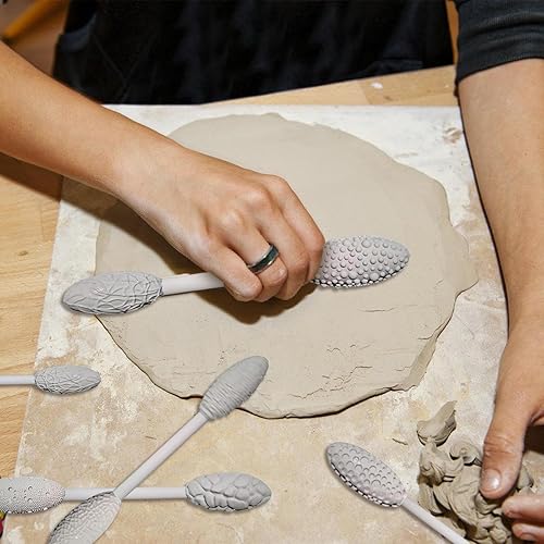 Rouleau De Motif Ensemble Pour L'argile - 5pcs Texture De Texture De Poterie Pour La Sculpture En Céramique | Rouleaux De Design En Relief Pour Fabriquer Des Modèles En Argile, Construction À Main Cré - Nail Gallerys