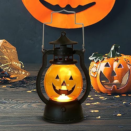 Lampe citrouille d'Halloween | Lanterne citrouille rétro – Lanterne citrouille portable, lumières LED à piles pour Halloween citrouille - Nail Gallerys