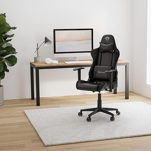 Trust Gaming Éclairée GXT 716 Rizza RGB LED - Chaise de Bureau Gamer avec 350 Couleurs, Fauteuil, Siège Ergonomique avec Pivotement sur 360 degrés et Dossier Inclinable à 175 degrés - Noir - Nail Gallerys