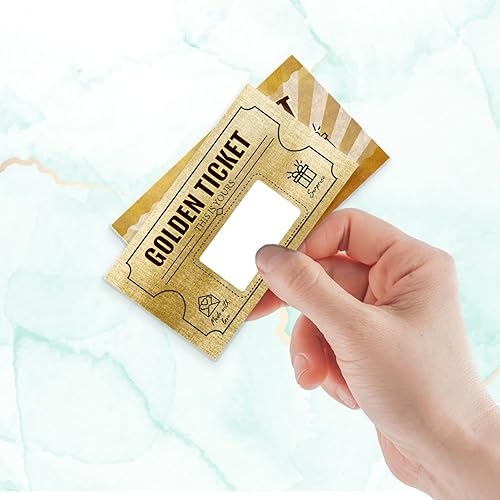 PLIGREAT 120 Pièces Golden Ticket Cartes à Gratter Chèques Cadeaux Vierges Cartes à Gratter Autocollants pour Petites Entreprises Noël Mariage DIY Cadeau Cartes à Gratter - Nail Gallerys