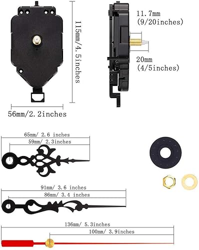 Hellery HR1688-20 3 Mains Quartz Bricolage Mécanisme De Mouvement De Pendule à Piles (Batterie Non Incluse) Pièces De Rechange De Bricolage - Nail Gallerys