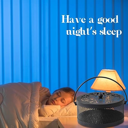 Support de Bobine de Moustique, Porte Encens Classique, Support Bobine Anti-Moustique, Métal Brûleur d'Encens, avec Poignée Couvercle Sécurité pour Maison, Jardin, Camping, Pêche - Nail Gallerys