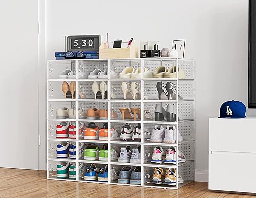 HOMIDEC Boîtes à chaussures,12 pcs boîtes de rangement pour chaussures en plastique transparent empilables,conteneurs pour organisateur de chaussures avec couvercles pour femmes/hommes L - Nail Gallerys
