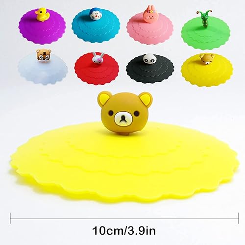 PMELCXD 8 Pcs Couvercle De Tasse En Silicone 10cm Couvercle de Tasse en Silicone Réutilisables Couvre Tasse Anti-poussière Réutilisable Couvercle De Tasse De Café - Nail Gallerys