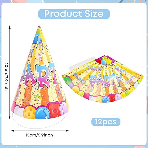 CHONGQILAO 12 Pièces Chapeaux de Fête, Chapeau Fête Anniversaire, Chapeau Conique en Papier, Chapeaus Anniversaire Enfants Adultes, Chapeaus Cône Anniversaires, pour Baby Showers Décoration - Nail Gallerys