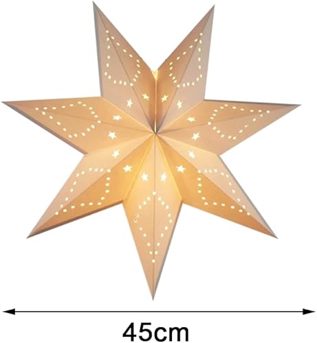 Abat-jour en papier à suspendre - Lanterne en papier blanc à 7 pointes pour fête et maison - Nail Gallerys