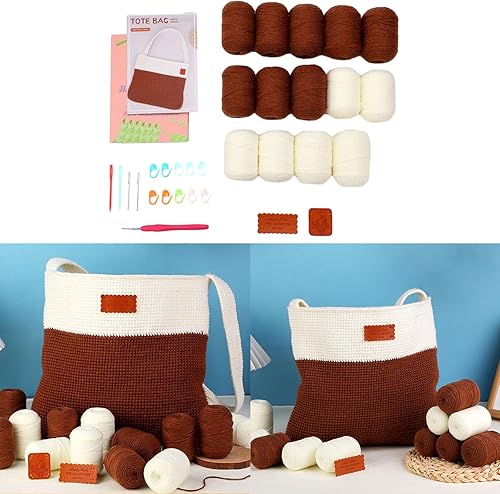KLOVA Kit de crochet pour débutants - Sac à bandoulière - Avec crochet - Aiguille à coudre et coussin marqueur à tricoter - Nail Gallerys