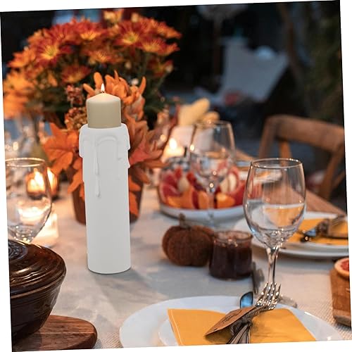 OSOLADY Pièces De Lustre 12 Pièces Bougies À En Plastique Drirotectors Douilles De Bougie Blanc - Nail Gallerys