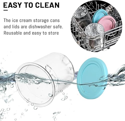 2 Pièces Pot pour Ninja CREAMi Machine à Crème Glacée, Récipient à Crème Glacée Compatibles avec Ninja NC300EU NC301EU NC299AMZ, Accessoires pour Ninja Ice Creami - Nail Gallerys