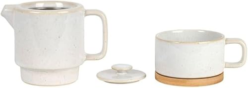 Sema - Théière égoiste avec filtre inox - Nordika écru 45cl + 25cl - SEMA - Nail Gallerys