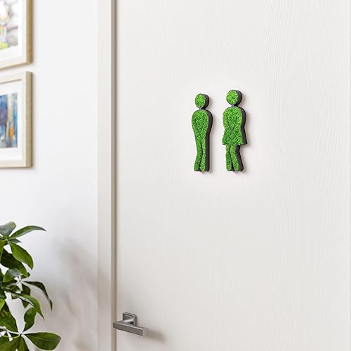 MOOSWERK Lot de plaques de porte de WC, noires, drôle, motif homme et femme, décoration de toilettes, durable, design mural créatif pour toilettes d'invités, local ou bureau - Nail Gallerys