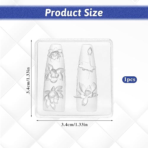 Moules en Silicone pour Nail Art Fleur 3D Moule Fleur Lotus Résine Époxy, Pochoirs Ongles en Gel, Fournitures de Nail Art pour la décoration des Ongles, Moule Résine Silicone pour Fleurs Sculptées - Nail Gallerys