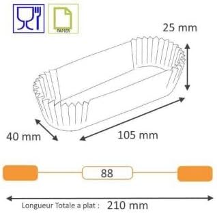 emballage garrigou 1000 caissettes calypso papier ingraissable - 104 x 40 + 25 mm - Fond brun - gâteaux éclair - boulangerie et pâtisserie - présention de gâteaux individuels - Nail Gallerys