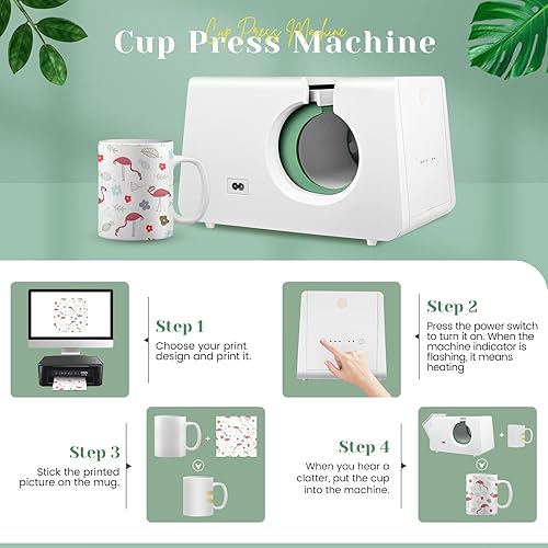 Do-Electr Presse à Chaud pour Tasses 10-11 oz Presse de Transfert avec 3 Réglages de Chaleur Presse pour l'Impression de Tasse pour mugs en céramique, mugs en verre et mugs en métal - Nail Gallerys