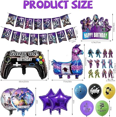 HomeDejavu Decoration Anniversaire Fortnit,44PCS Décorations de Fête,Jeu de Fournitures de Fête,Décoration Ballons de Jeu Vidéo,Déco Anniversaire Garcon,Fans de Jeu Party Décoration - Nail Gallerys
