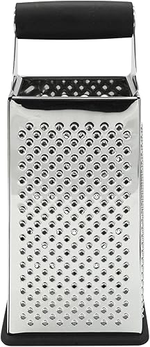 Fackelmann 45424 Feel Râpe Quatre Faces Acier Inoxydable/TPE Argent/Noir 24,5 x 10 x 8 cm - Nail Gallerys
