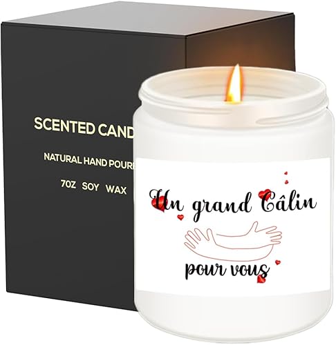 Cadeaux de Condoléances pour les Proches Perdus, Bougie Lavande - Un grand câlin pour vous, Pensées sur Vous, Cadeaux de Deuil pour les Femmes, Bougie Commémoratifs - Nail Gallerys