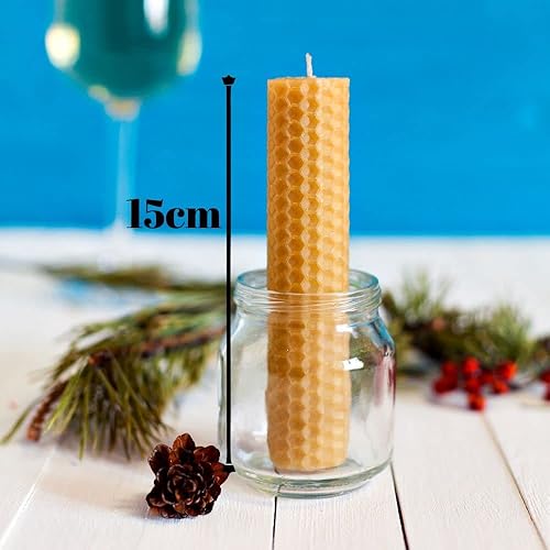 L'Abella Mel - Natural et fabriqué à la main 100% Wax fait à la main | Cougie Pure en nid d'abeille Pouchage miel sans paraffine d'Espagne - 3 bougies Pack - Nail Gallerys