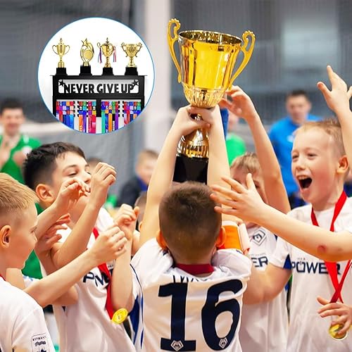 CEWROM Porte-médailles pour trophées, porte-médailles de danse avec étagère, crochet de suspension individuel pour rubans de récompense, étagère de présentation pour récompenses pour montage mural - Nail Gallerys