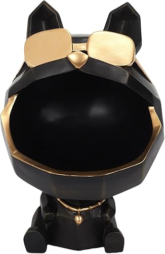 HOME DECO FACTORY The HD1306 - Sculpture Chien A Lunettes Noir Vide Poche 23 cm - Nail Gallerys