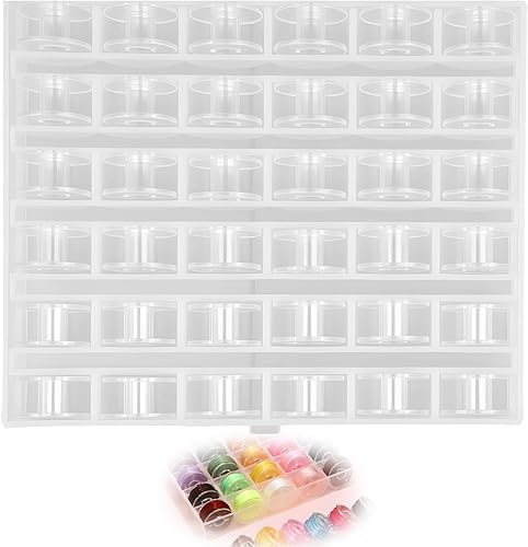 filheraze 36pcs Canette Machine A Coudre, Bobine Universelle de Machine à Coudre de Haute Qualité, Bobines pour Machine à Coudre Universelle en Plastique avec Boîte de Rangement - Nail Gallerys