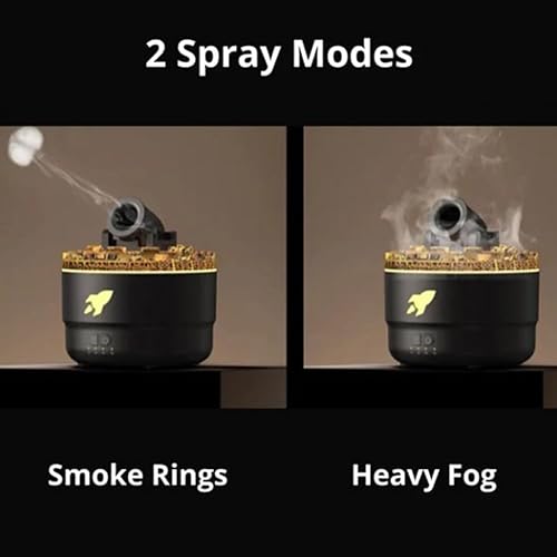 Cannon Blast Humidificateur d'Arôme et d'Aromathérapie, Silencieux, Tourelle de Canon (Noir) - Nail Gallerys