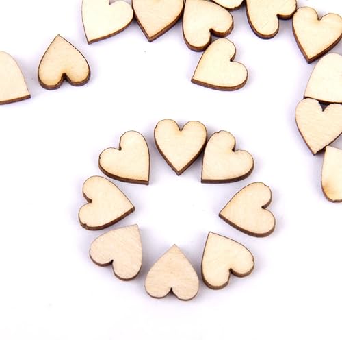 Lot de 400pcs 10mm Mini Embellissement Coeur en Bois pour Artisanat Décoration de Mariage - Nail Gallerys
