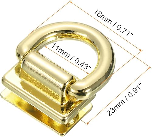 QUARKZMAN Connecteur De Sac En Métal Avec Anneau En D, 6Pcs Boucles De suspensions De Sac à Main De 18 mm Avec Vis Pour La Création De Sacs à Main, Porte-Clés Et Lanières (Ton Doré) - Nail Gallerys