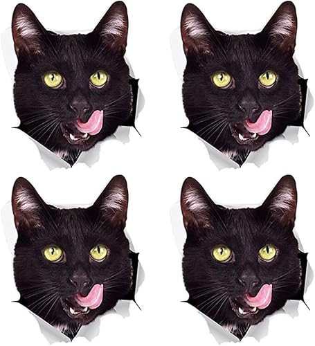 3D Chat Autocollants Voiture, Mignon Chaton Sticker Anti-Rayures PVC Autocollants Imperméables DIY Autocollants Drôle Réfrigérateur Autocollants Chats Porte Autocollants Cuisine Décoration Murale - Nail Gallerys