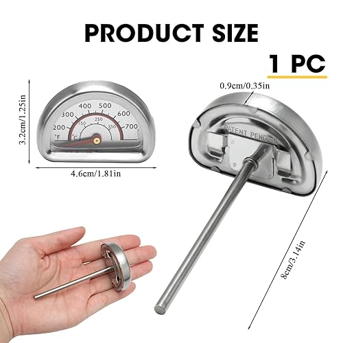 Joynine Thermomètre pour Omnia Four Thermomètres pour Cuisson Four avec 7cm Acier Inoxydable Sonde Thermomètre Affichage Température 0-400°C Four pour Camping Car Barbecue Fumoir Gril Casseroles - Nail Gallerys