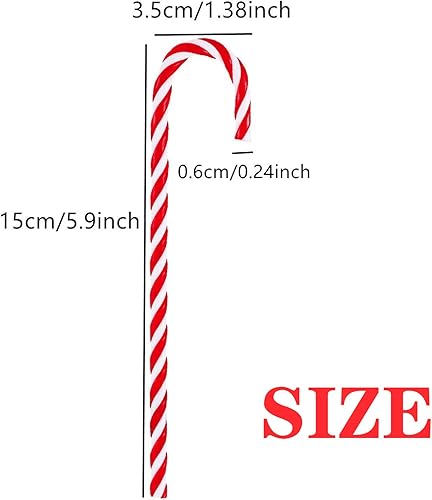 12 Pièces Canne de Bonbons Plastique, Suspendus Candy Cane de Noël, Décorations Sucres d'Orge, Ornements pour Sapin Avec Corde Dorée - Nail Gallerys