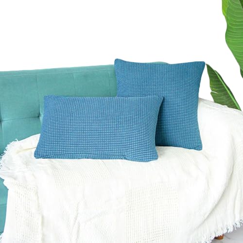 AQIGR Lot de 2 Housses de Coussins Décoratif Canapé 60x60 45x45 Taie d'oreiller Rectangulaire 30x50 60x90 70x90 Super Doux Decoration Maison Salon Chambre pour Canapé(Vert,50x60cm(Set of 2)) - Nail Gallerys