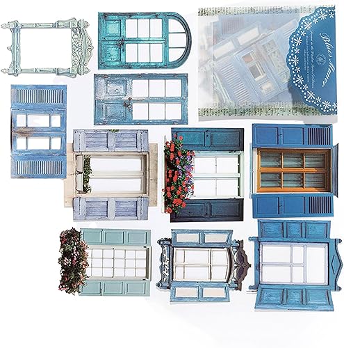 Aladeno 10 Pièces Cadre de Fenêtre Vintage Esthétique Scrapbook Papier Autocollants de Cadre de Fenêtre Évider Cadre de Fenêtre Décoratif Collage Carte Autocollants - Nail Gallerys