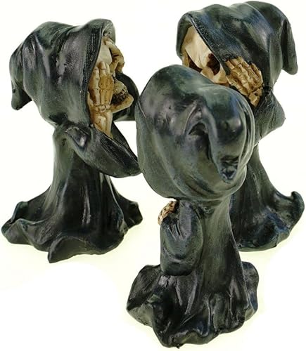 VOGLER Joh. Vogler GmbH Lot de 3 figurines gothiques en forme de crâne de mort Motif Grim Reaper 9 cm - Nail Gallerys