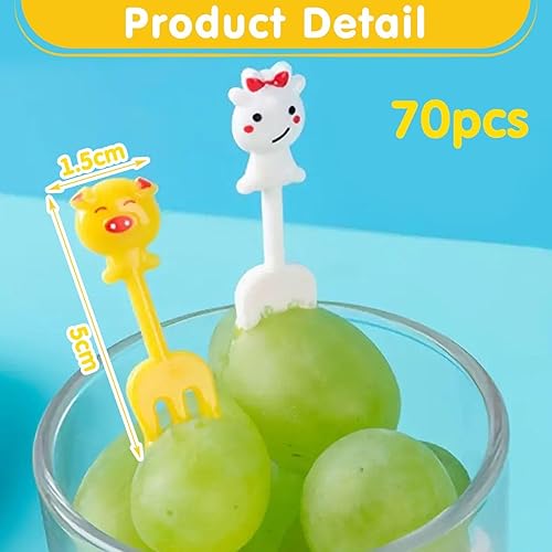 EHDWXVZM 70 Morceaux De Mini Fourchettes De Fruits, Dessin Animé Mignon -Animaux, Décoration De Fourchette Créative des Enfants, Signes De Fruits en Plastique Drôles, Décoration De Fête. - Nail Gallerys