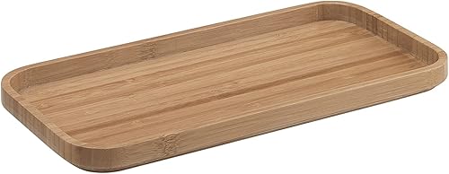 GEDY | Set Melbourne 5 pièces, 1 Plateau, 1 Brosse WC, 1 Distributeur de Savon, 1 Porte-Brosse à Dents, 1 Porte Savon, série fabriquée en résine et Bambou avec Finitions Blanches - Nail Gallerys