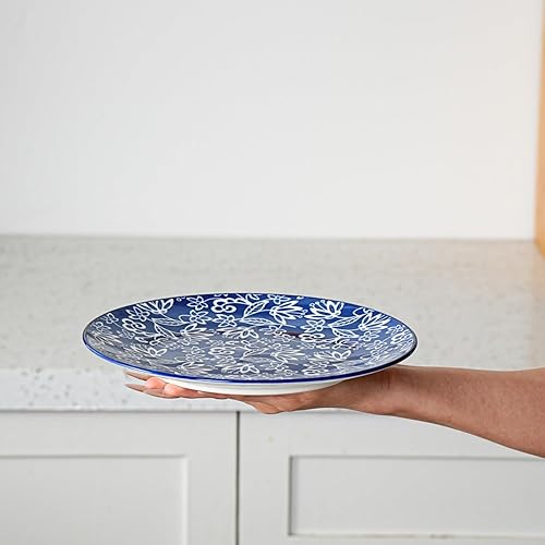 Cerkik Lot de 6 petites assiettes à salade rondes en céramique de 21,6 cm pour cuisine, dîner, pâtes, apéritif, sandwich, porcelaine résistante aux rayures, passe au micro-ondes, au four et au - Nail Gallerys