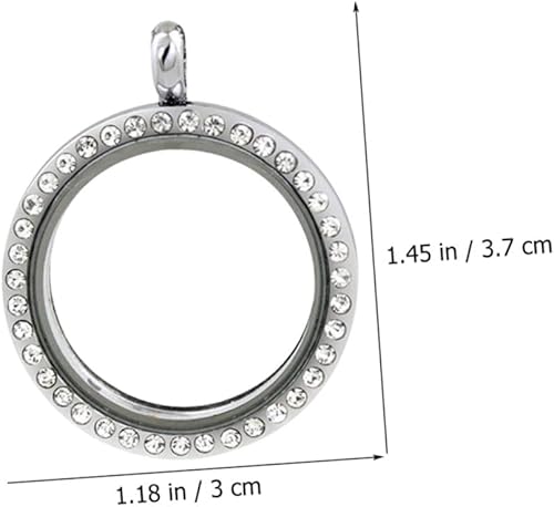 Angoily 4pièces Pendentifs Photo Rond Alliage Avec Décor Rhinestone Médaillons Ouvrables Pour Diy Et Bijoux - Nail Gallerys