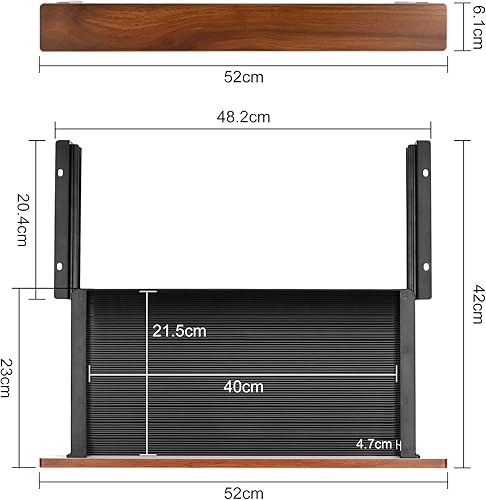 Wuudi Tiroir Coulissant sous Le Bureau, tiroir à Crayons Facile à extraire, tiroir Extensible - Organisateur de Rangement pour Bureau Assis-Debout (Jaune-Marron) - Nail Gallerys