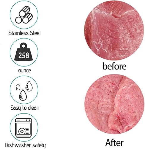 Marteau à Viande Attendrisseur à Escalope Antiadhésif Marteau de Steak Double Face pour Steak Poulet Porc Bœuf Côtelettes Cuisine - Nail Gallerys