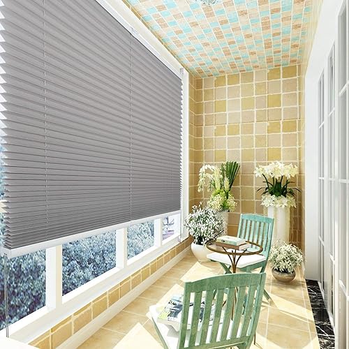 Laneetal Store plissé occultant sans percage pour fenêtre et Porte,Store Jour Nuit en Polyester 80x220cm,Blanc - Nail Gallerys