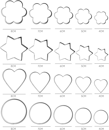 Lot de 20 emporte-pièces à biscuits, moule à gâteau, moule à biscuits, moule à biscuits, machine à biscuits en forme de fleur, moule à biscuits d'amour - Nail Gallerys