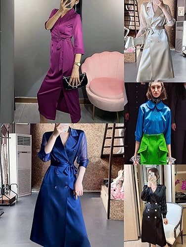 MUYUNXI Tissu en Satin De Soie Tissus Soyeux Tissu De Doublure Utilisé pour Chemise De Nuit Peignoir Décoration De Mariage Robe Et Craft Matière 150 Cm De Large Vendu Au Mètre(Color:Violet Clair) - Nail Gallerys