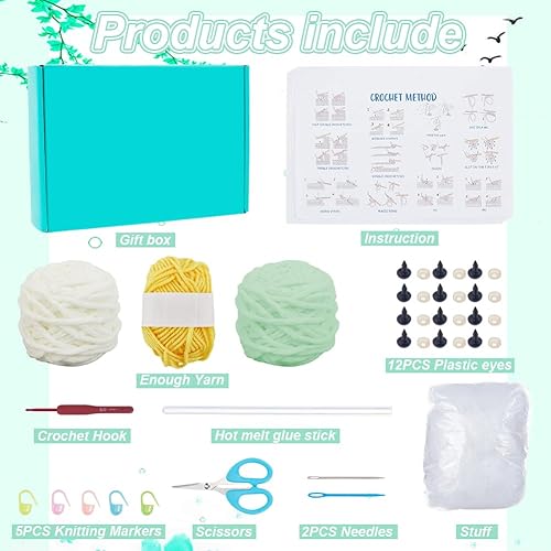 ORIGACH Kit de crochet pour débutants, 3 pièces dinosaures, kit de crochet pour adultes, avec instructions vidéo étape par étape (français non garanti) - Nail Gallerys