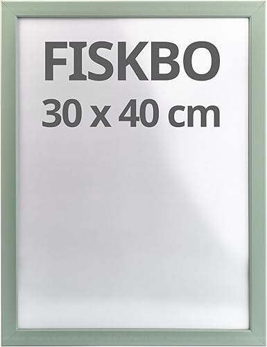 Lot de 4 cadres photo gris clair/vert 30 x 40 cm, support mural portrait et paysage, panneau de fibres et plastique - Nail Gallerys