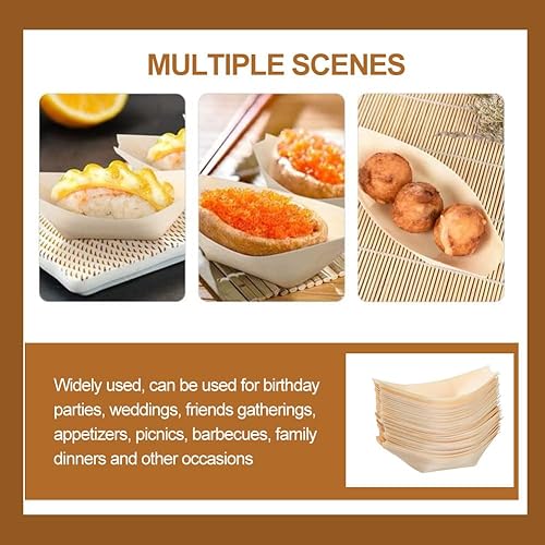 Miayical Lot de 50 assiettes jetables en bois - Nail Gallerys